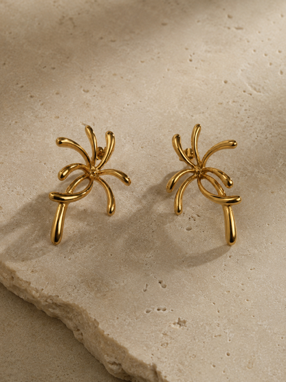 Women’s Gold-Toned Palm Tree Statement Drop Earrings