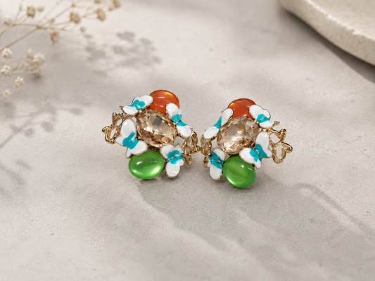 Women’s Floral Embellished Stud Earrings