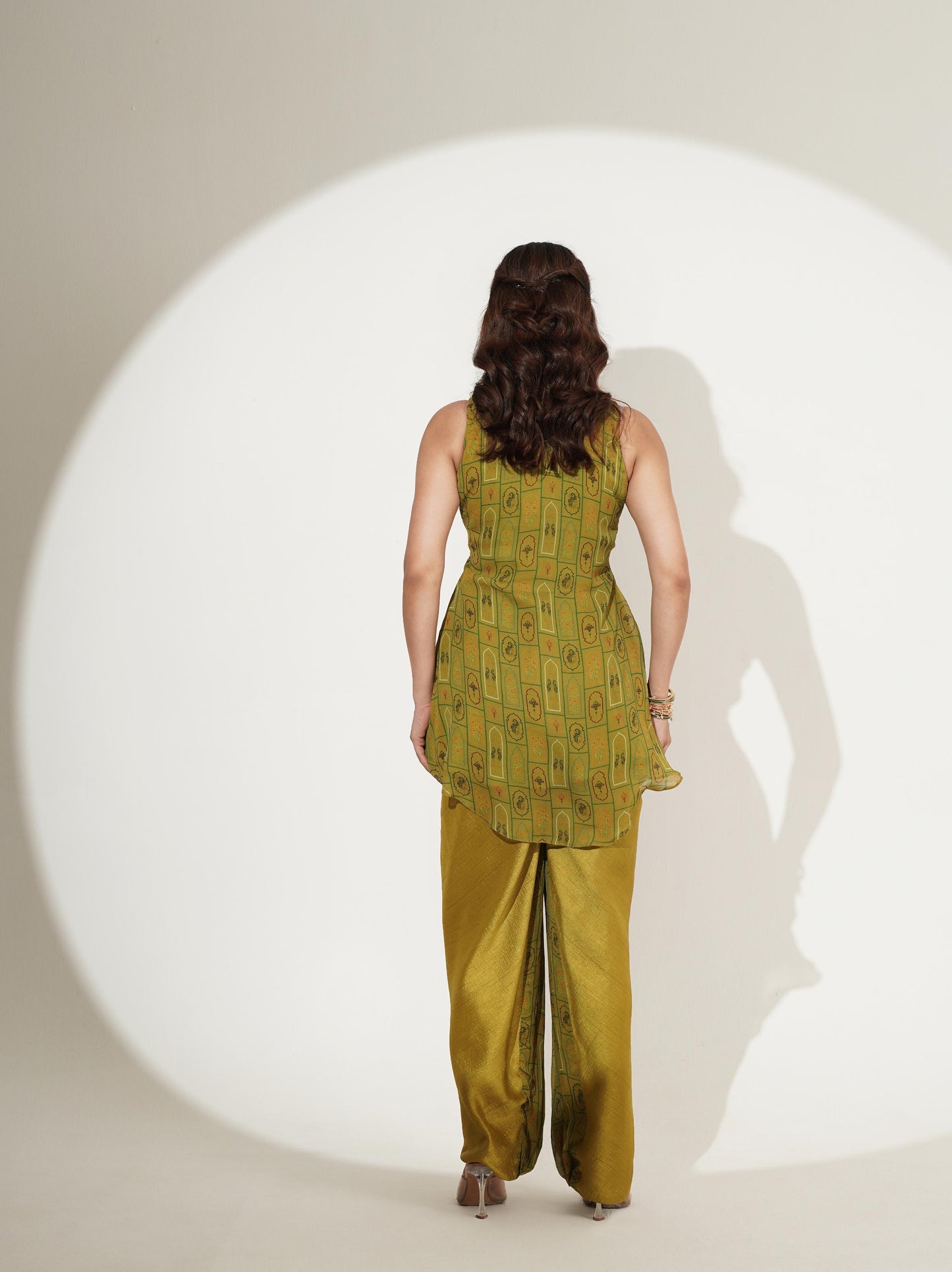 Olive Heritage Embroidered Co-ord Set