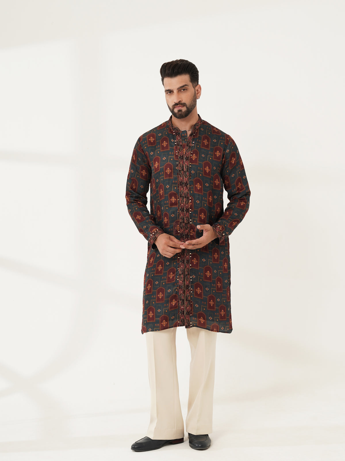Midnight Blue Printed Kurta Set