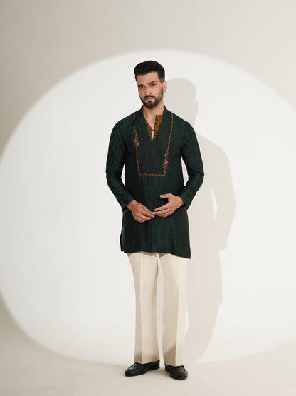 Deep Forest Green Printed Kurta Set