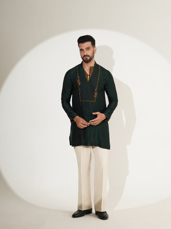 Deep Forest Green Printed Kurta Set