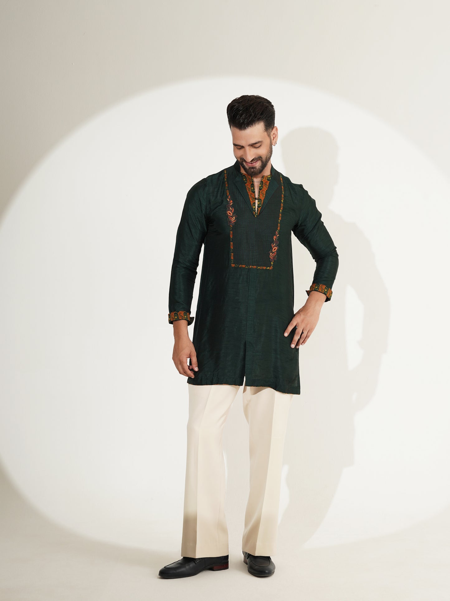 Deep Forest Green Printed Kurta Set