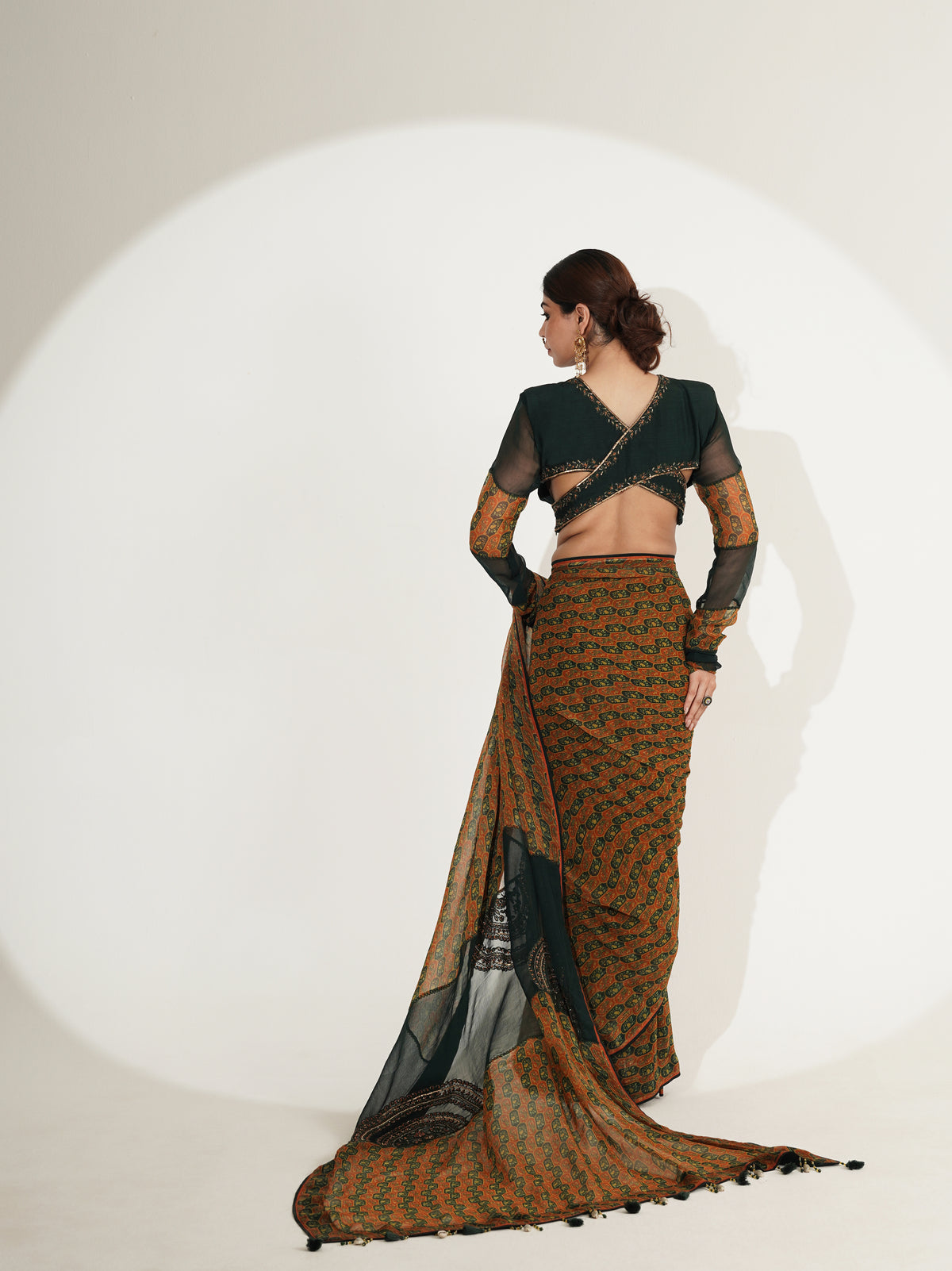 Varnika Printed Saree Set with Embroidered Blouse